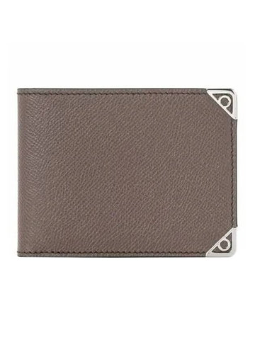 Slim Gancini Half Wallet Brown - SALVATORE FERRAGAMO - BALAAN 1