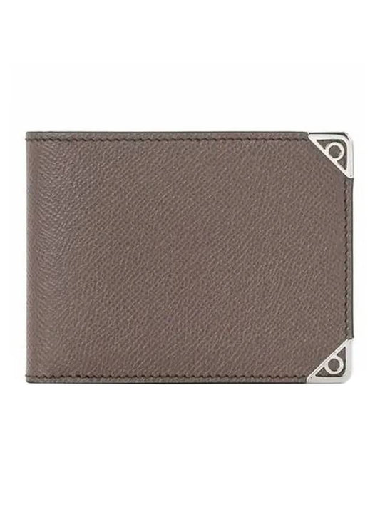 Slim Gancini Half Wallet Brown - SALVATORE FERRAGAMO - BALAAN 1