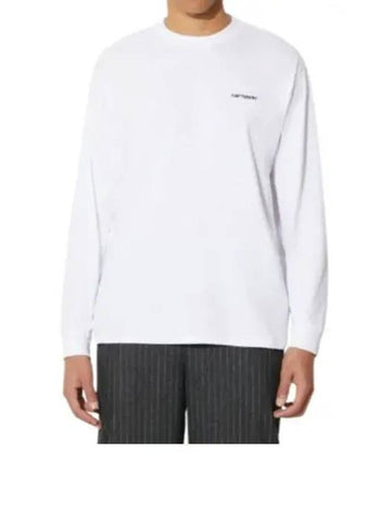 Script Embroidery Long Sleeve T-Shirt White - CARHARTT WIP - BALAAN 1