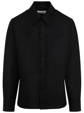 Jil Sander Black Wool Shirt - JIL SANDER - BALAAN 1