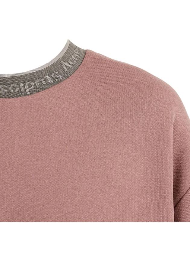 Neck Logo Oversized Fit Sweatshirt Mauve Purple - ACNE STUDIOS - BALAAN 4