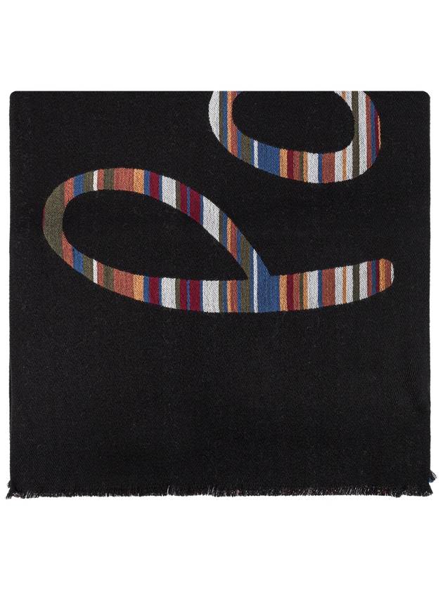 Paul Smith Wool Scarf With Logo, Men's, Black - PAUL SMITH - BALAAN 1