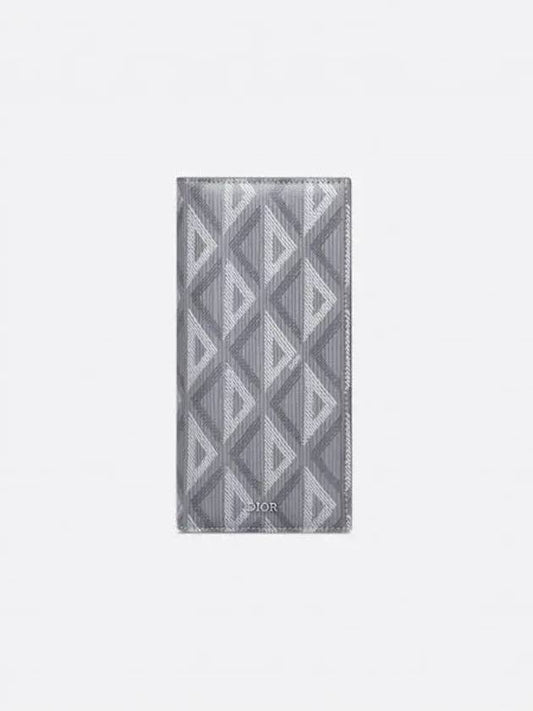 Vertical CD Diamond Canvas Long Wallet Grey - DIOR - BALAAN 2