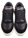 Checked Leather Suede Low Top Sneakers Black - BURBERRY - BALAAN 3