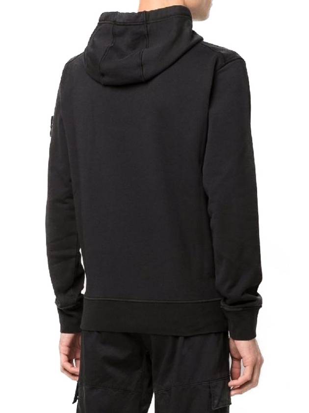 Waffen Patch Cotton Fleece Hoodie Black - STONE ISLAND - BALAAN 5