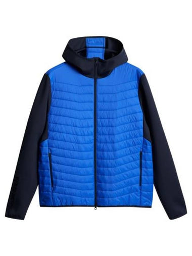 Men's Holden Quilt Hybrid Hooded Jacket Club Blue - J.LINDEBERG - BALAAN 1