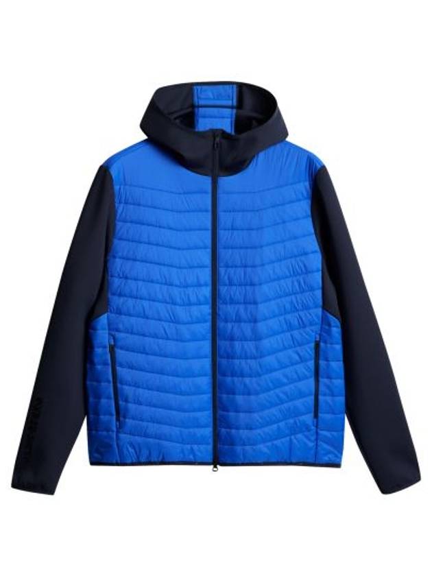 Men's Holden Quilt Hybrid Hooded Jacket Club Blue - J.LINDEBERG - BALAAN 2