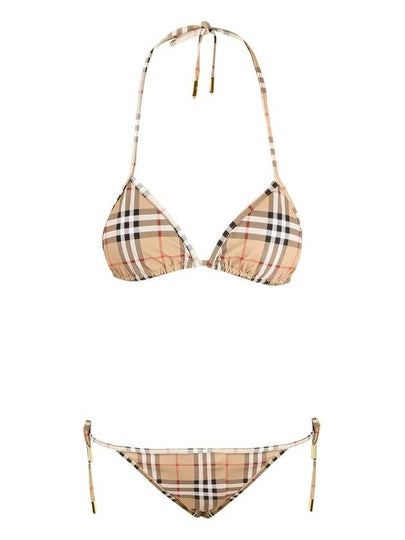 Women's Vintage Check Triangle Bikini Archives Beige - BURBERRY - BALAAN 2