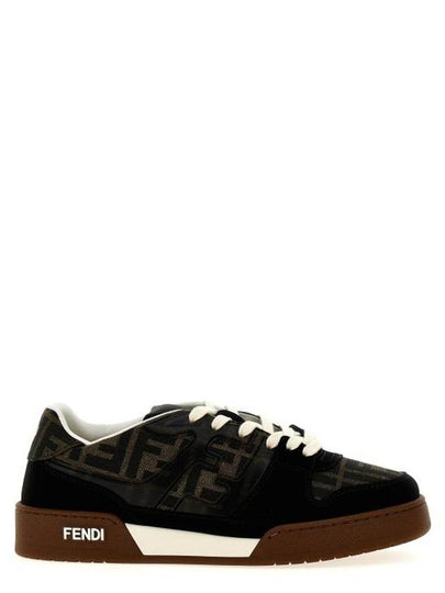 Match Canvas Low-Top With Black Suede - FENDI - BALAAN 2