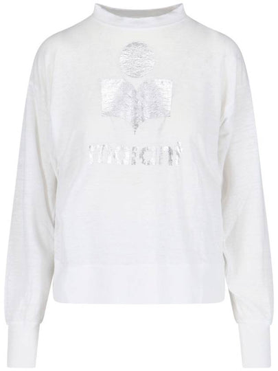 Klowia Logo Print Linen Sweatshirt White - ISABEL MARANT - BALAAN 2