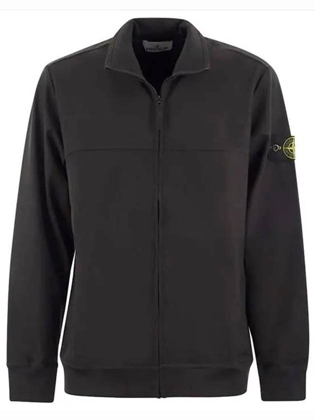 Logo Badge Zipper Comfort Fit Fleece Track Jacket Black - STONE ISLAND - BALAAN 2