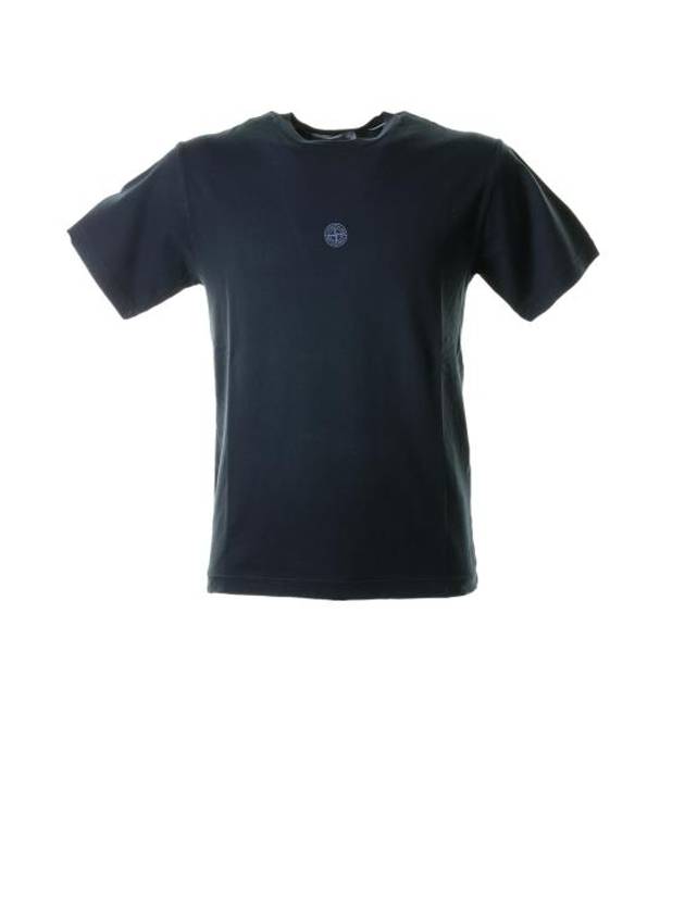 Garment Dyed Lettering One Print Cotton Jersey Short Sleeve T-Shirt Navy - STONE ISLAND - BALAAN 2