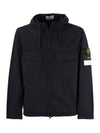 Cotton Twill Stretch Hooded Jacket Navy - STONE ISLAND - BALAAN 1