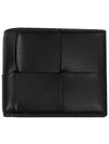 Men's Intrecciato Half Wallet Black - BOTTEGA VENETA - BALAAN 2