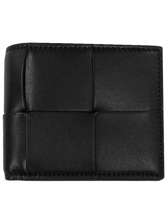 Men's Intrecciato Half Wallet Black - BOTTEGA VENETA - BALAAN 2