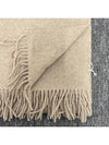 Logo Wool Fringe Scarf Oatmeal Melange - ACNE STUDIOS - BALAAN 5