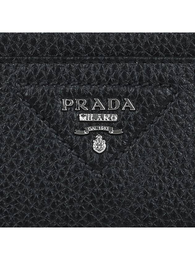 Triangle Stitch Logo Card Wallet Black - PRADA - BALAAN 6