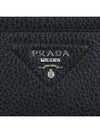 Triangle Stitch Logo Card Wallet Black - PRADA - BALAAN 6