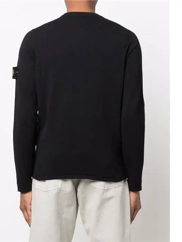 Wappen Patch Crew Neck Knit Top Navy - STONE ISLAND - BALAAN 5