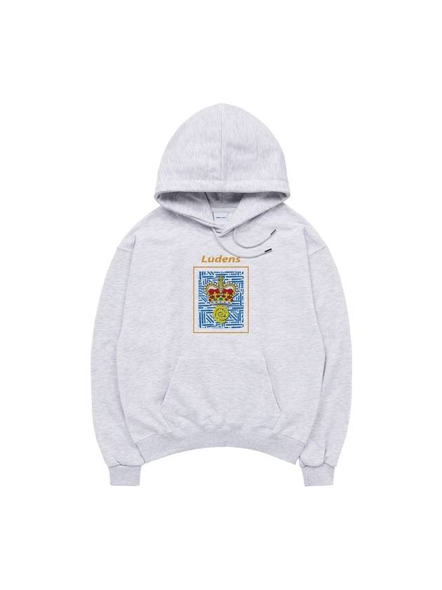 Crown Logo Hoodie Melange Grey - TABB LUDENS - BALAAN 2