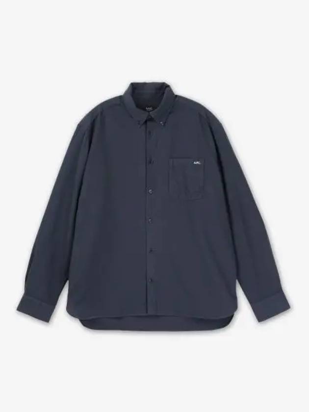 APC Mateo Logo Shirt Steel Blue COHAHH12599IAF - A.P.C. - BALAAN 1