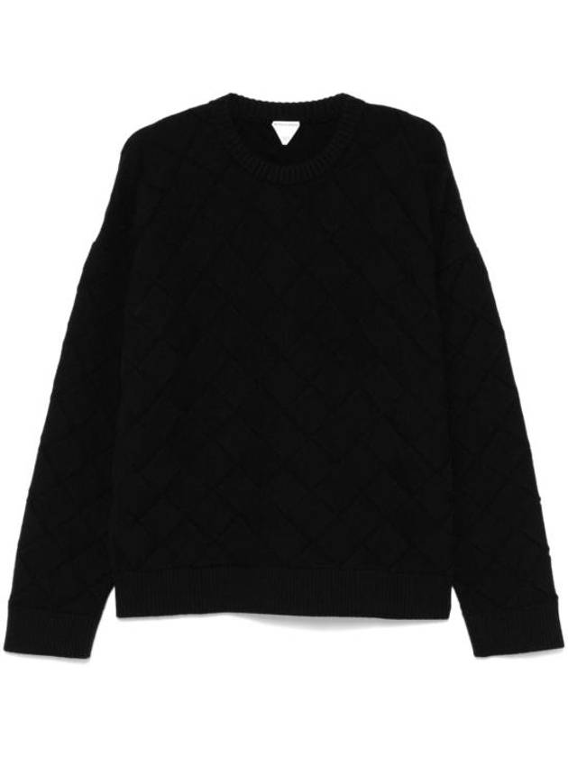 Intrecciato Crew Neck Knit Top Navy - BOTTEGA VENETA - BALAAN 2