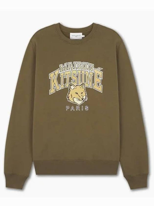 Campus Fox Regular Sweatshirt Khaki - MAISON KITSUNE - BALAAN 2