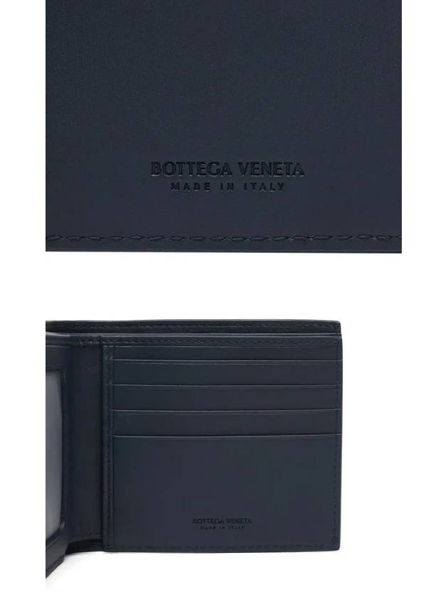 Intrecciato Calf Leather Half Wallet Navy - BOTTEGA VENETA - BALAAN 4