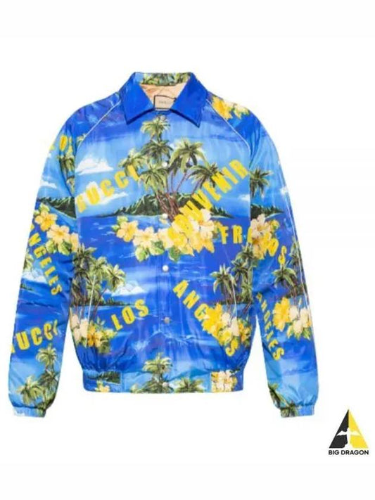 Print Nylon Jacket Blue - GUCCI - BALAAN 2