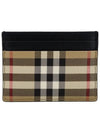 Men's Check Vintage Card Wallet Beige A7026 - BURBERRY - BALAAN 2