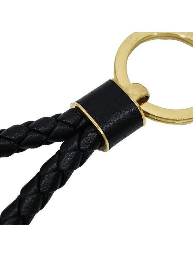 Intrecciato Lambskin Key Holder Black - BOTTEGA VENETA - BALAAN 4