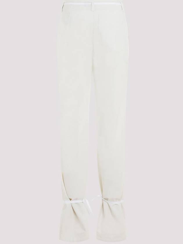 Cotton Straight Pants Chalk - LEMAIRE - BALAAN 3