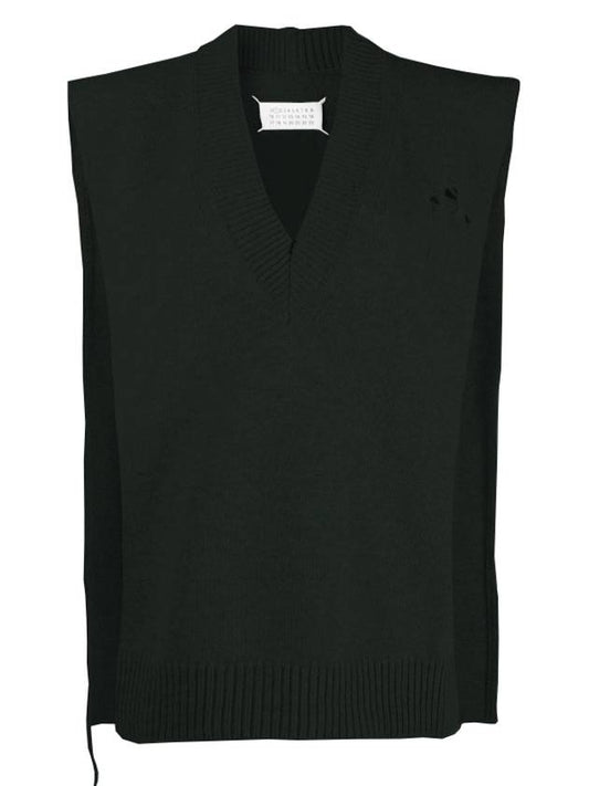 Destroyed Tabard Knit Vest Dark Green - MAISON MARGIELA - BALAAN 2