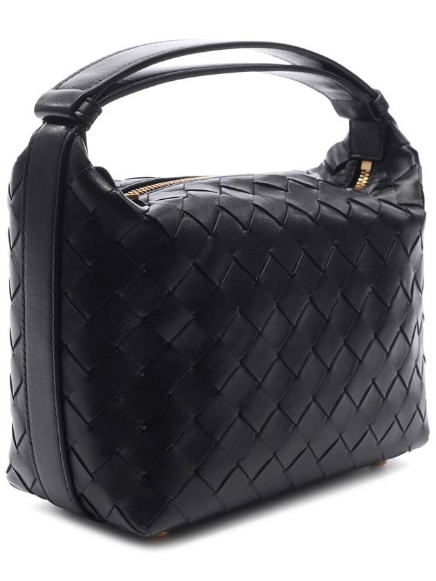 Intrecciato Small Leather Shoulder Bag Black - BOTTEGA VENETA - BALAAN 4