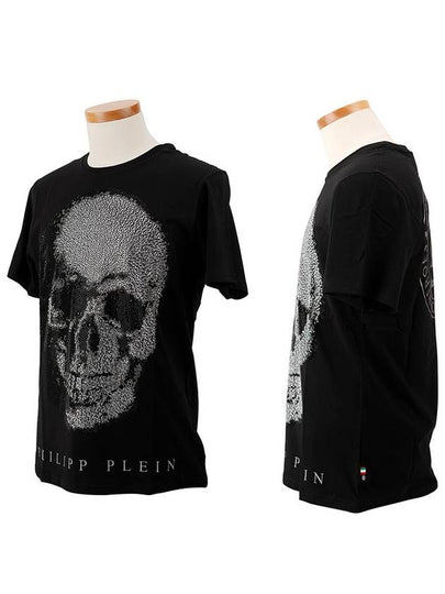 Skull Glitter Cotton Short Sleeve T-Shirt Black - PHILIPP PLEIN - BALAAN 2