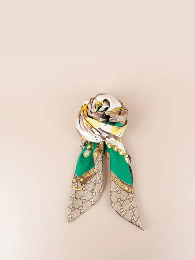 GG Flower Square Silk Scarf - GUCCI - BALAAN 2