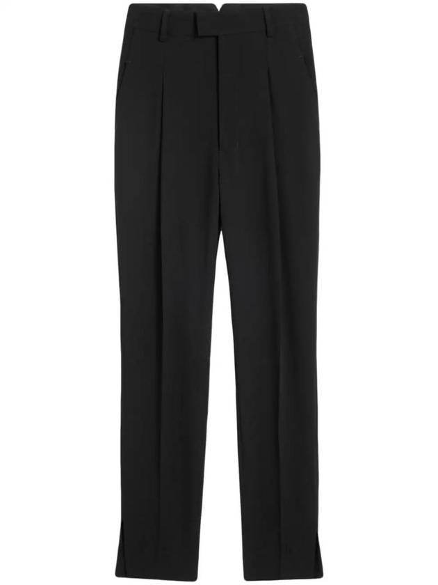 High-Waist Tapered Cigarette Fit Slacks Black - AMI - BALAAN 1