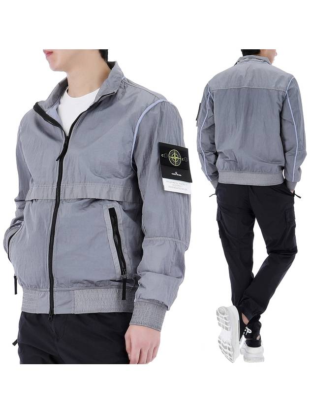 Logo Patch Recycled Nylon Track Jacket Sky Blue - STONE ISLAND - BALAAN 2