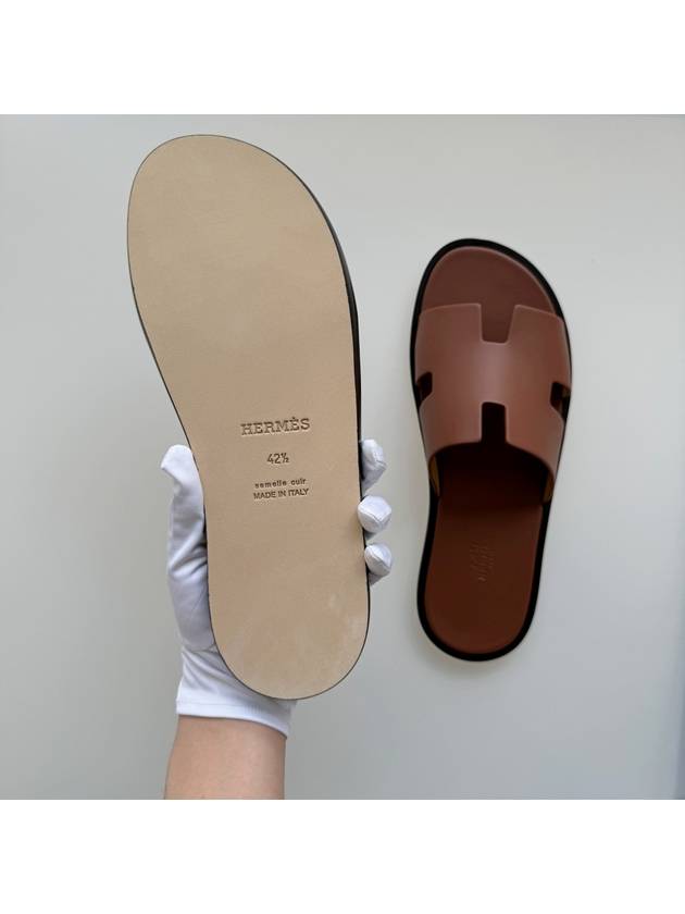 Izmir Leather Slippers Gold - HERMES - BALAAN 9