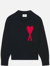 Big Heart Logo Sweatshirt Black - AMI - BALAAN 2