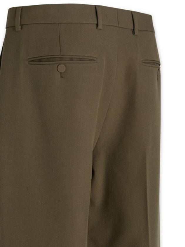 Textured Gabardine Cropped Straight Pants Brown - GUCCI - BALAAN 4