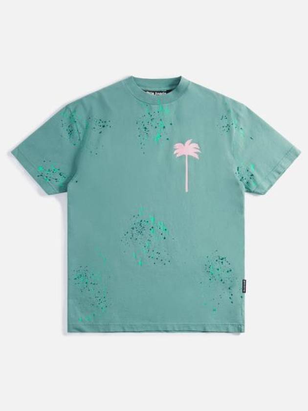 Painted PXP Classic Short Sleeve T-Shirt Green - PALM ANGELS - BALAAN 2