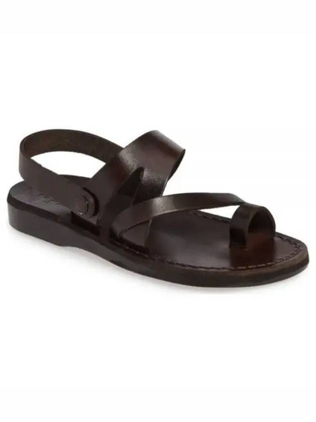 Benjamin Leather Slingback Sandals Brown - JERUSALEM - BALAAN 2