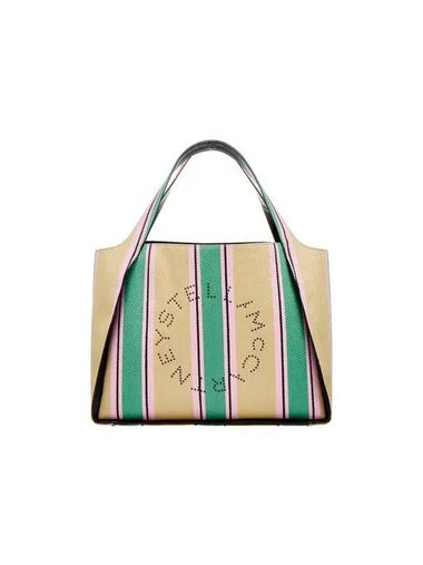 STELLA McCARTNEY Logo Raffia Tote Bag Green - STELLA MCCARTNEY - BALAAN 1