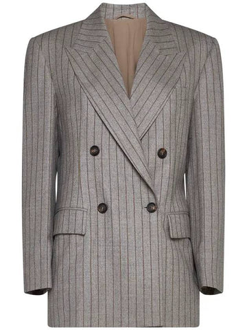 Striped double-breasted jacket MD5777190P_C001 - BRUNELLO CUCINELLI - BALAAN 1