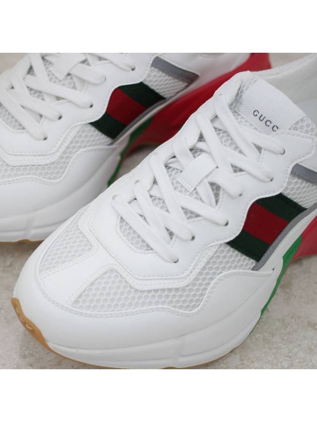 Web Rhyton Oversole Low Top Sneakers White - GUCCI - BALAAN 7