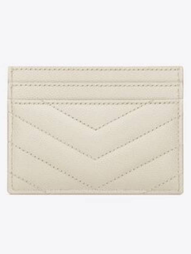 Gold Hardware Matelasse Caviar Leather Card Wallet Blanc Vintage - SAINT LAURENT - BALAAN 4