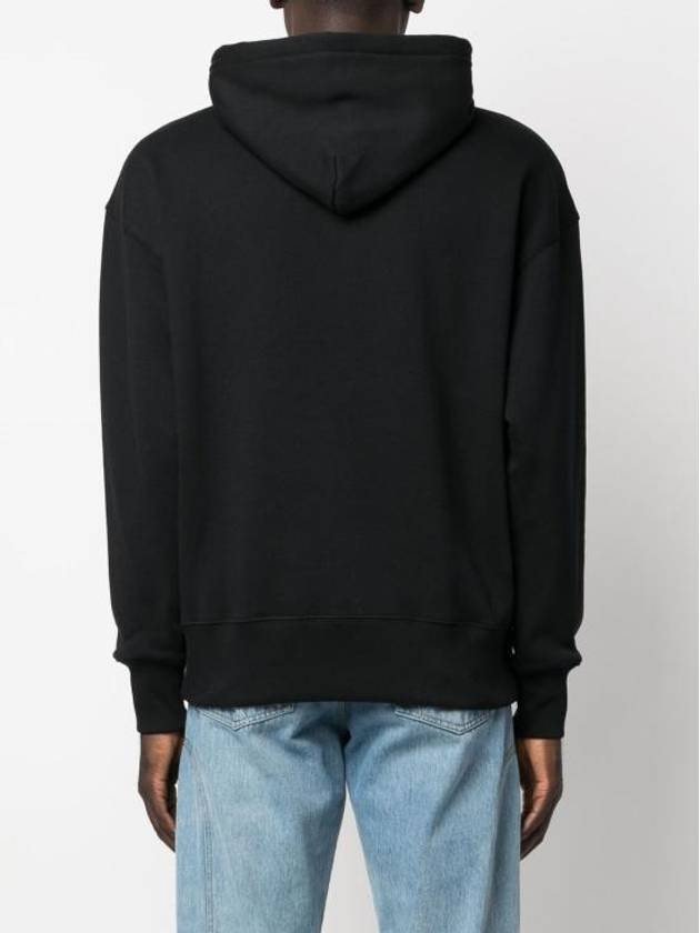 Box Logo Print Cotton Hoodie Black - MSGM - BALAAN 6