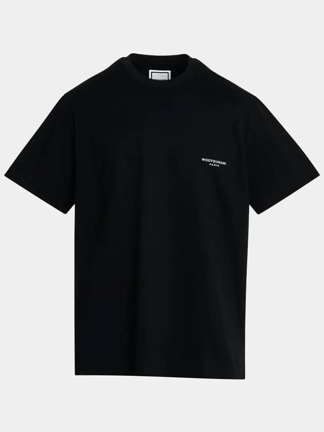 Square Patch Logo Short Sleeve T-Shirt Black - WOOYOUNGMI - BALAAN 3