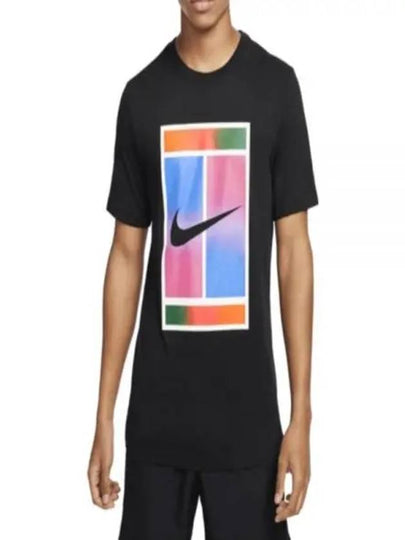 Men's Heritage Court Dri Fit Tennis Short Sleeves T-Shirt Black - NIKE - BALAAN 2